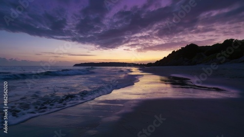 Serene Sunset Beach Panorama