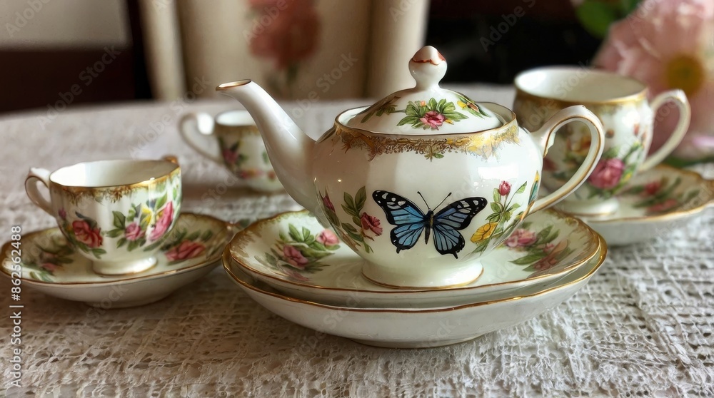 Elegant Floral Tea Set Elegant Floral Tea Set