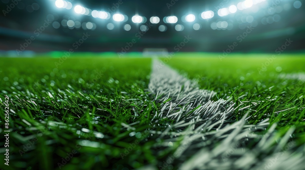Naklejka premium Stadium standard white grass