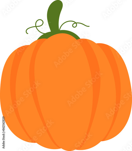 Pumpkin Fruit Flat Sticker Design