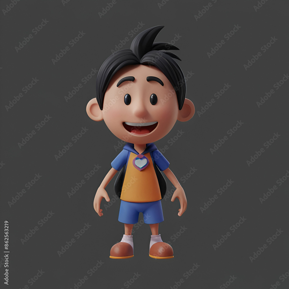 3d cartoon happy kid for back to school 3d cartoon happy kid for back to school