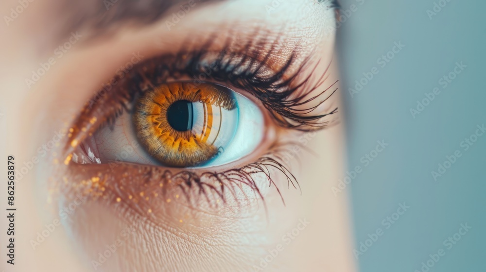 A clean and simple image of a brown eye, showcasing its natural beauty with ample copy space surrounding it. A clean and simple image of a brown eye, showcasing its natural beauty with ample copy space surrounding it.