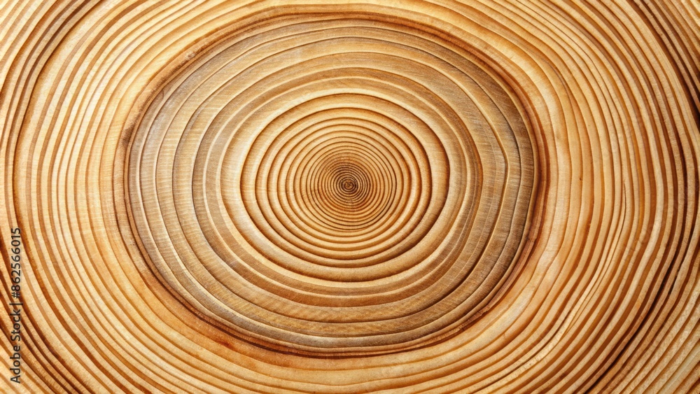 Natural unfinished wood slice displays mesmerizing tree rings pattern with smooth curved lines in a beautiful spiral shape arrangement. Natural unfinished wood slice displays mesmerizing tree rings pattern with smooth curved lines in a beautiful spiral shape arrangement.
