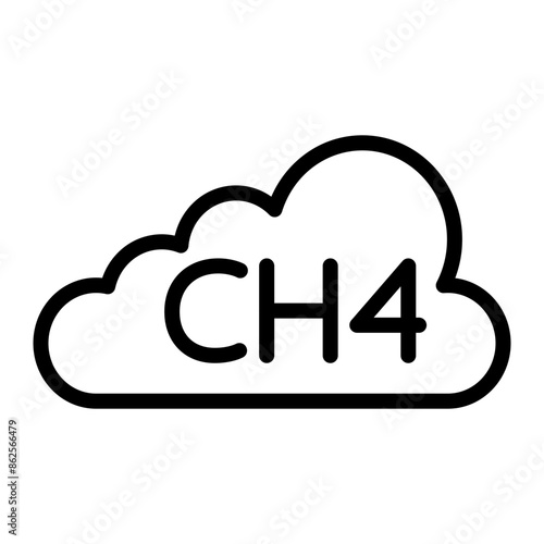 Methane Vector Line Design Icon