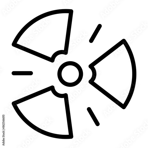 Radioactive Vector Line Design Icon