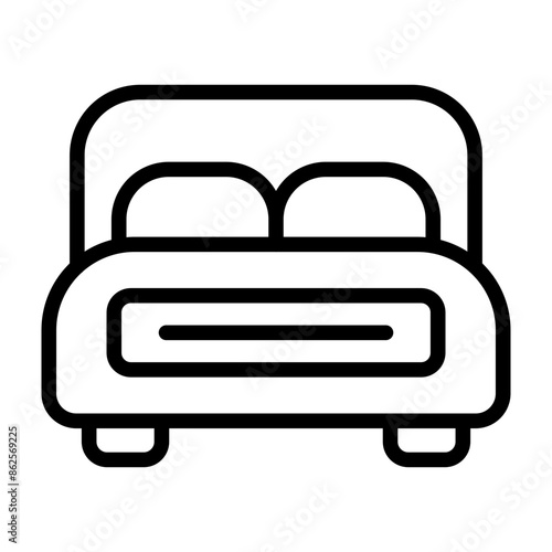 Bed Vector Line Icon Design