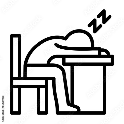 Lazy Vector Line Icon Design