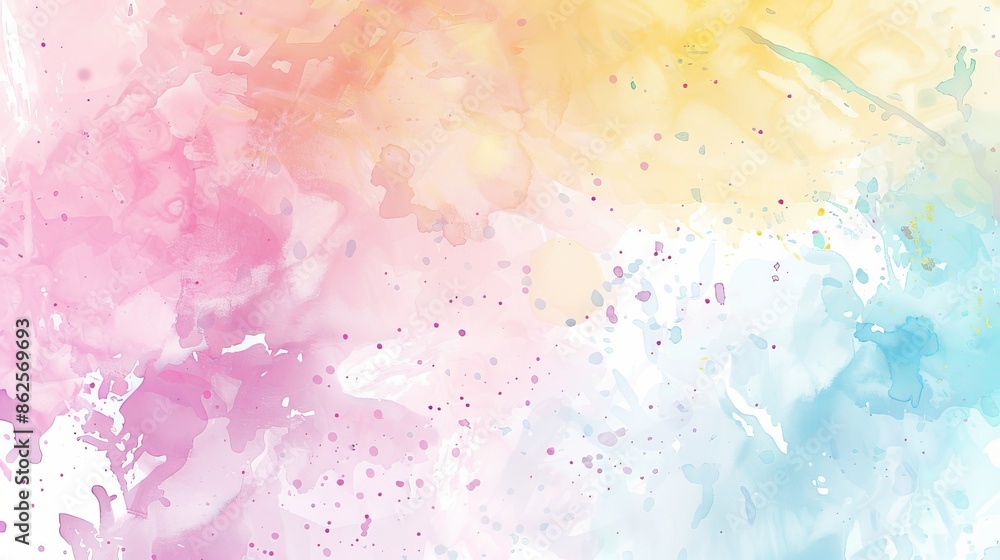 On an abstract background, a rainbow pastel unicorn candy watercolor is painted on paper On an abstract background, a rainbow pastel unicorn candy watercolor is painted on paper