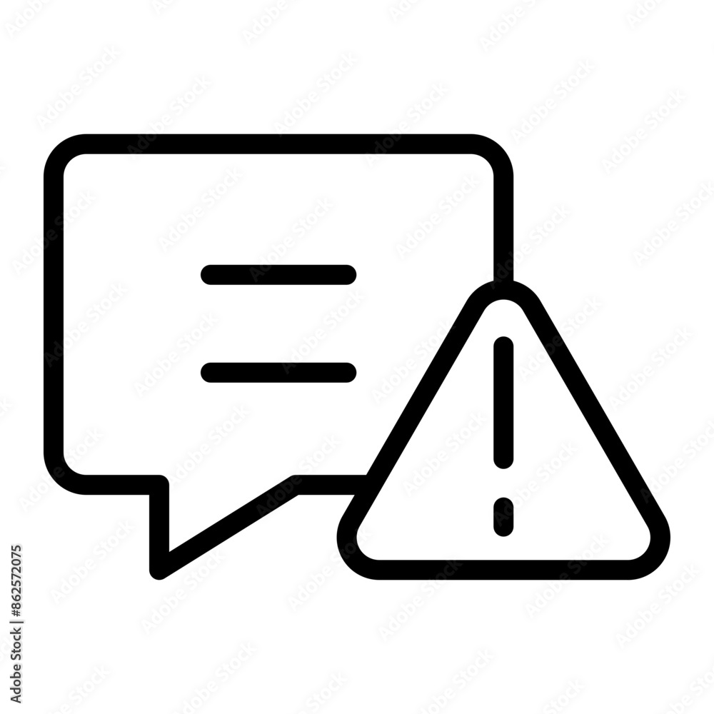 Error Message Vector Line icon design Error Message Vector Line icon design