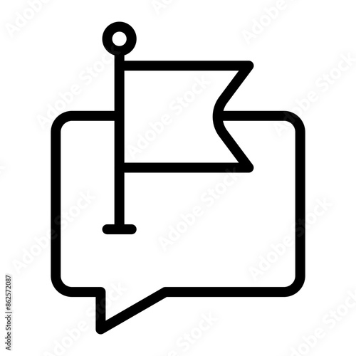 Flagged Vector Line icon design