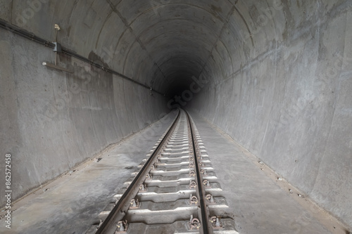 The entrance of the railway tunnel at Khao Phra Phutthachai, Saraburi, Thailand photo