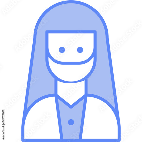 Vector Icon Muslim, woman, paranja, niqab