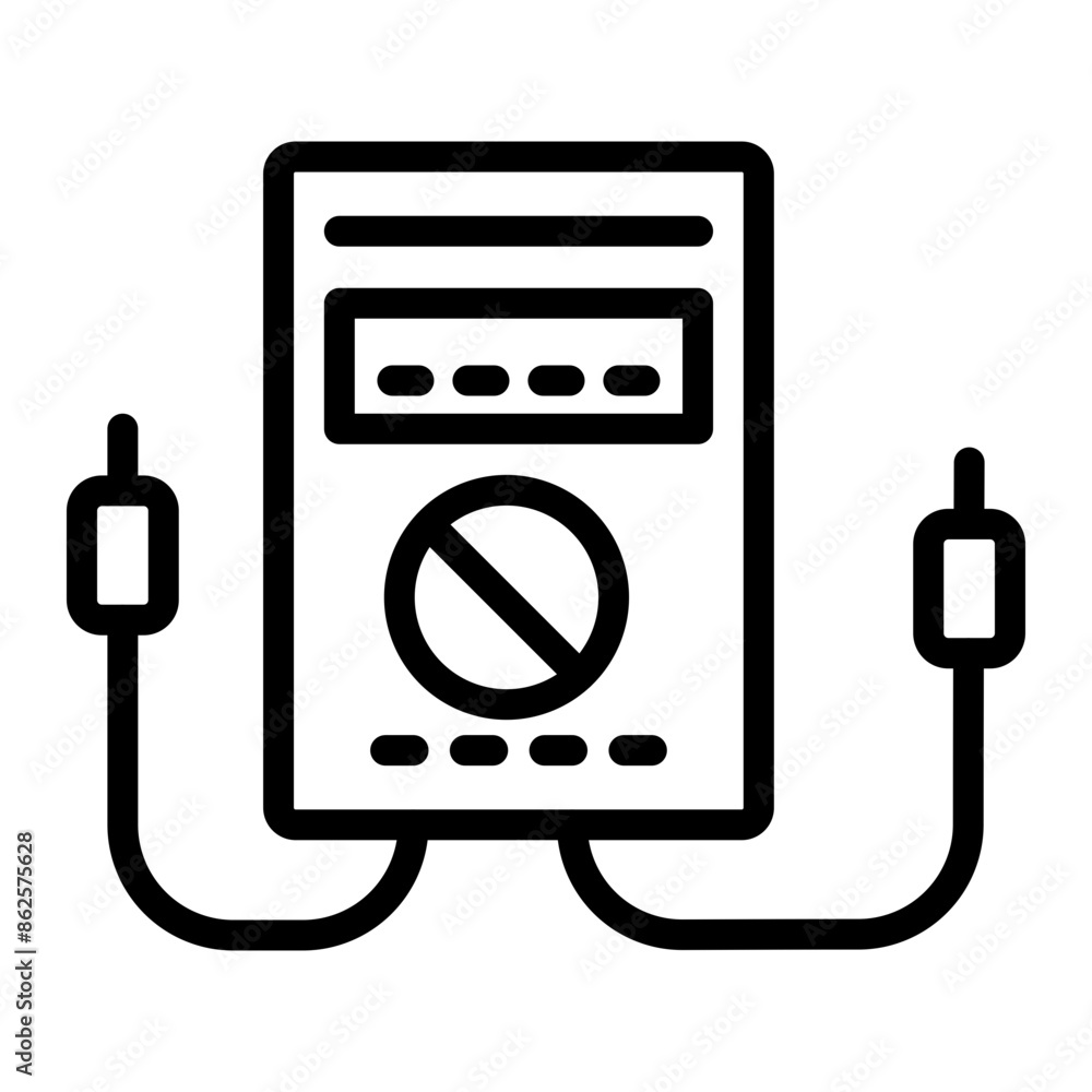 Voltmeter Vector Line Icon Design