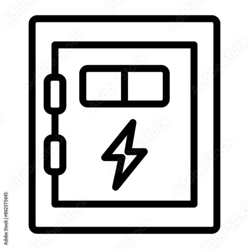Fuse Box Vector Line Icon Design