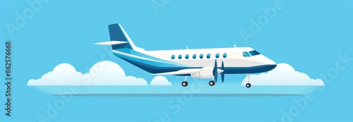 Small passenger airplane vector illustration