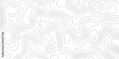 Abstract topography line wave paper curved reliefs background black and white, Background of the topographic line map. Topographic map patterns abstract white topography vector background.