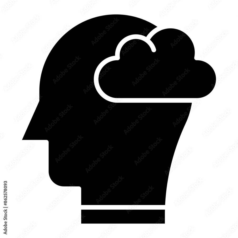 Vector Icon reaming, mind, thought, user, human brain Vector Icon reaming, mind, thought, user, human brain