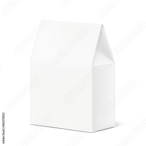 Pinch top box mockup for bottles. Vector illustration isolated on white background. Ready and simple to use for your design. EPS10.	
