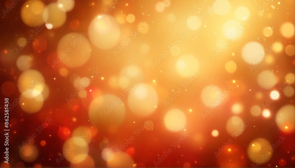 Ethereal Red and Gold Bokeh Background with Glittering Particles Ethereal Red and Gold Bokeh Background with Glittering Particles