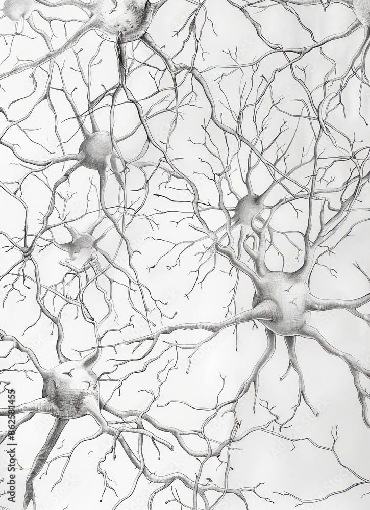 Psychiatry and Neurology black and white illustration watercolor. Psychiatry and Neurology black and white illustration watercolor.