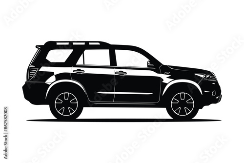 SUV car silhouette vector

