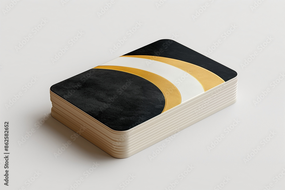 mockup of a stack of business cards with rounded corners, placed on a ...