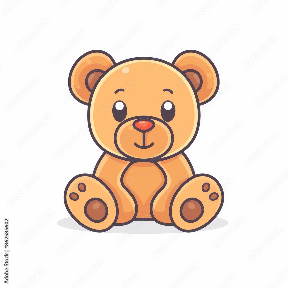 Teddy bear toy image or icon, flat cartoon modern illustration. Teddy bear toy image or icon, flat cartoon modern illustration.