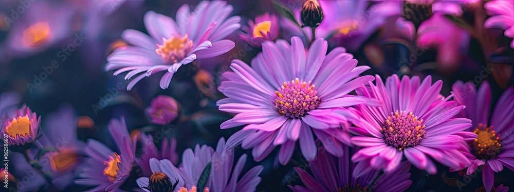 close up of asters flowers. Selective focus close up of asters flowers. Selective focus