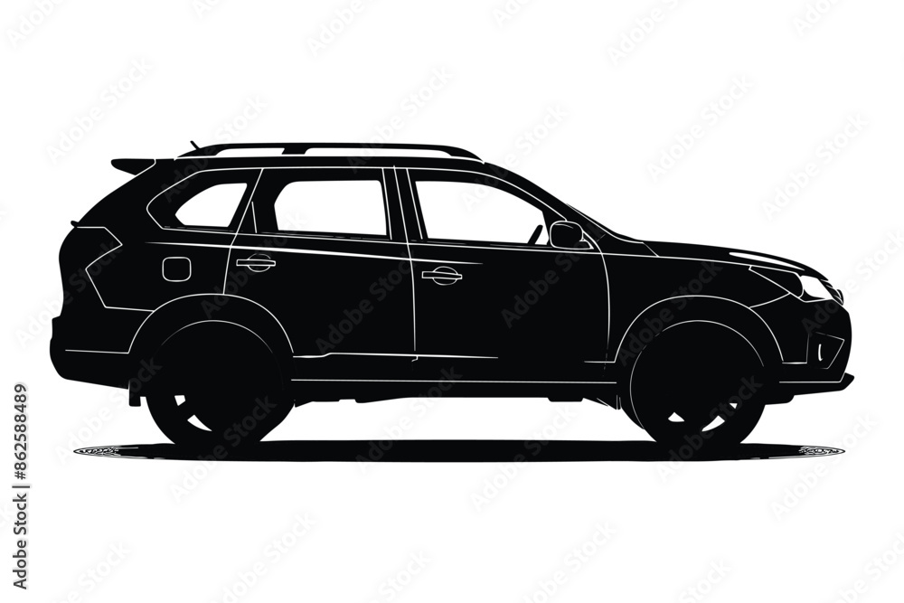 Obraz premium SUV car silhouette vector 