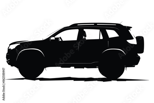 SUV car silhouette vector
