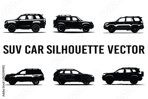 SUV car silhouette vector
