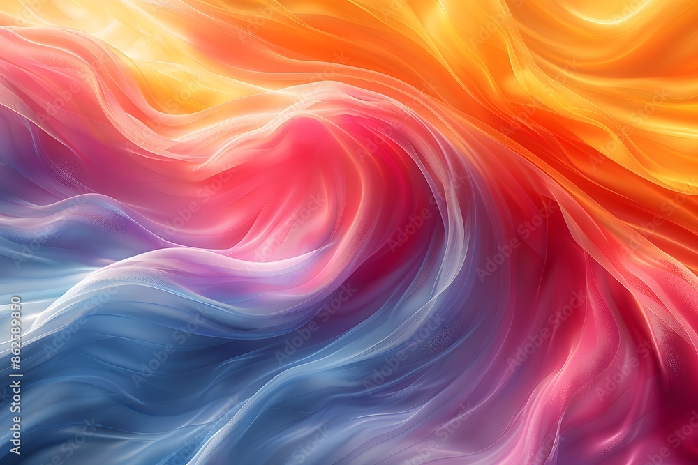 Obraz premium Abstract Colorful Waves of Light - Vibrant Digital Art Background