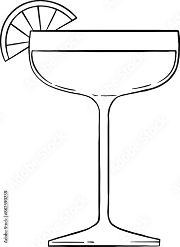 Daiquiri Cocktail Line Art