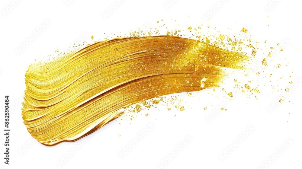 Gold Paint Line. Elegant White and Gold Greeting Decoration with Sparkle and Shine Gold Paint Line. Elegant White and Gold Greeting Decoration with Sparkle and Shine