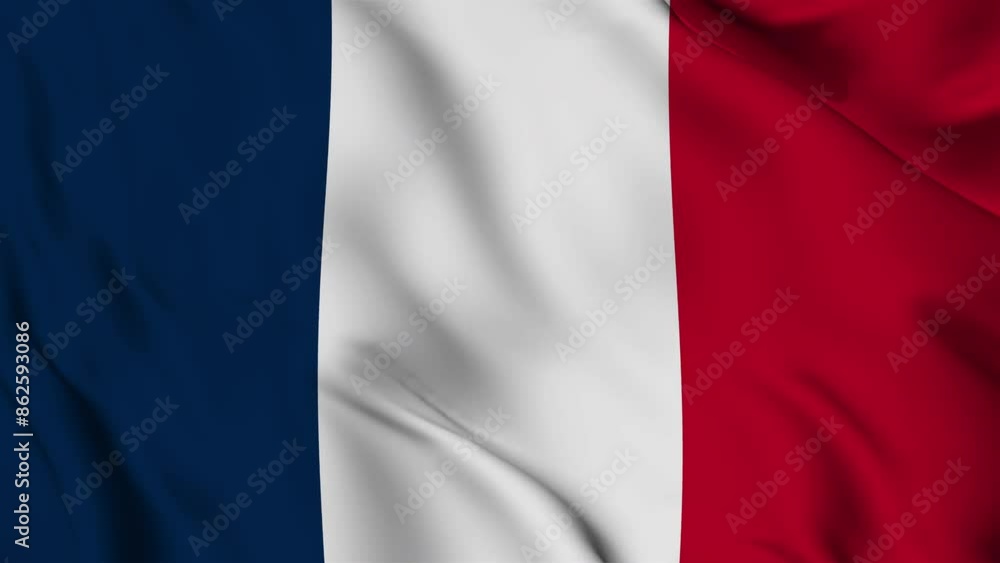 A beautiful view of the France flag video. 3d flag waving video. 4K A beautiful view of the France flag video. 3d flag waving video. 4K