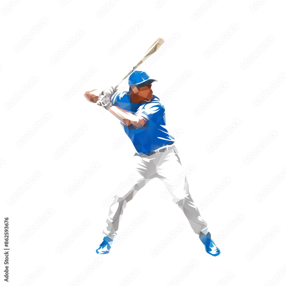Naklejka premium Baseball player, batter, isolated vector silhouette