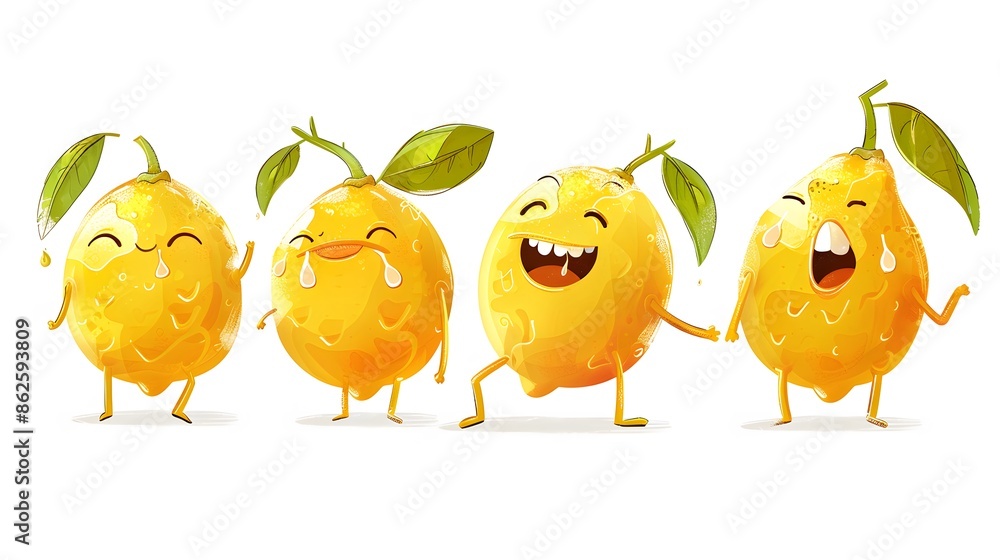 Sour Lemon Cartoon Funny Vector Illustration. Sour Lemon Cartoon Funny Vector Illustration.