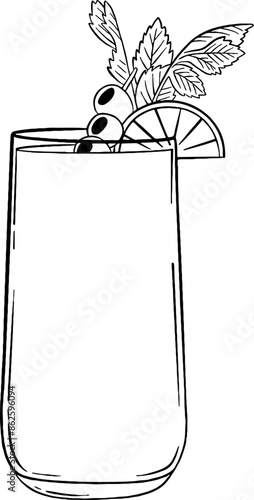 Bloody Mary Cocktail Line Art