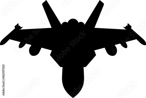 A silhouette fighter jet aeroplane military air plane cartoon aircraft illustration