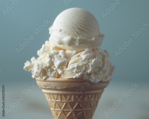 Try our new ice cream. It's so delicious that you'll forget all about your troubles. photo