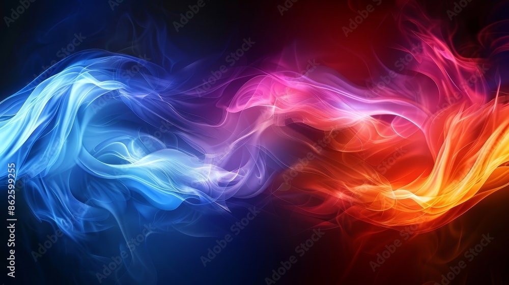 Fototapeta premium Colored smoke isolated on black background