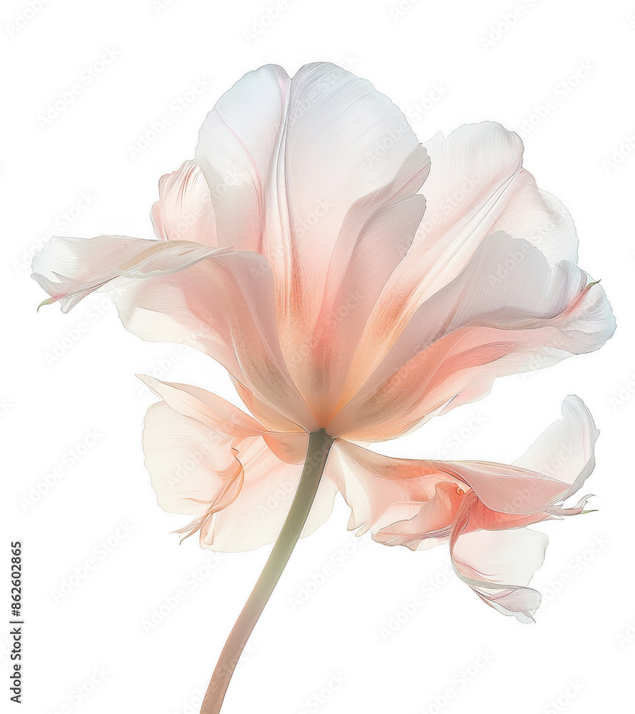 Delicate Pink Tulip with Semi-Transparent Petals Delicate Pink Tulip with Semi-Transparent Petals