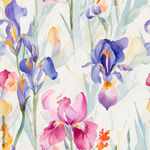 seamless watercolor floral primitive wallpaper