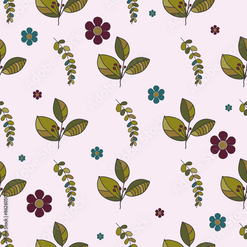 Cottage Romanticize the countryside ,seamless pattern ,prints background
 photo