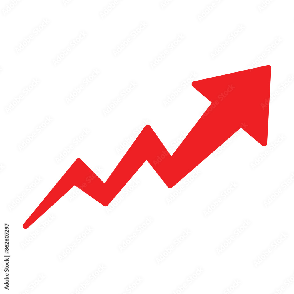 Growing business red arrow on white, Profit red arrow, Vector illustration.Business concept, growing chart. Concept of sales symbol icon with arrow moving up. Economic Arrow With Growing Trend. Growing business red arrow on white, Profit red arrow, Vector illustration.Business concept, growing chart. Concept of sales symbol icon with arrow moving up. Economic Arrow With Growing Trend.