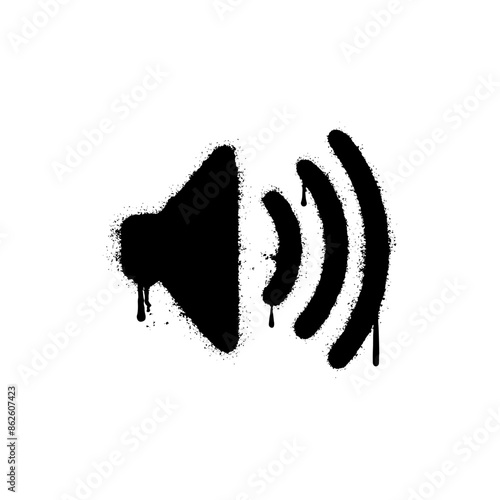 sound or speaker icon in graffiti art style