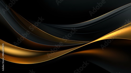 Eleganz in Schwarz und Gold: Künstlerische Kurven als Hintergrundbild
