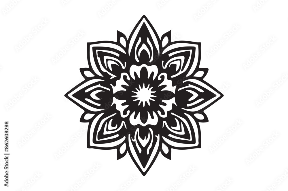 Fototapeta premium Mandala stylish logo icon illustration
