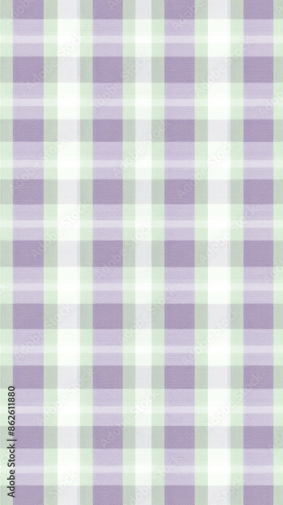 A close-up image of a lavender and sage green plaid fabric background texture A close-up image of a lavender and sage green plaid fabric background texture