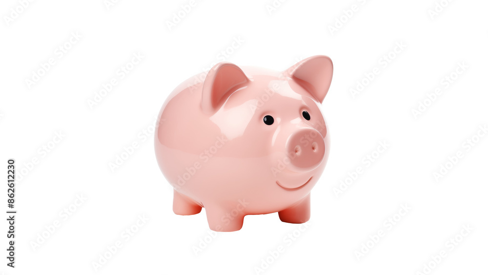 Fototapeta premium Realistic piggy bank cutout